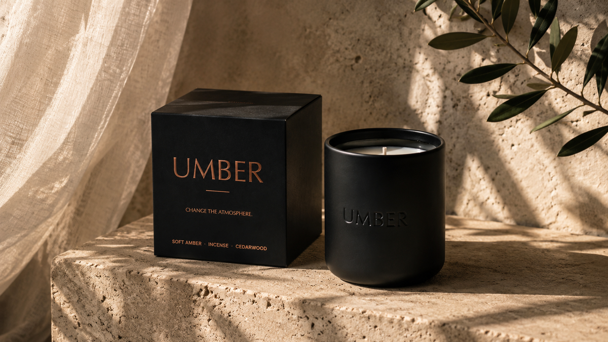 UMBER candle and presentation box